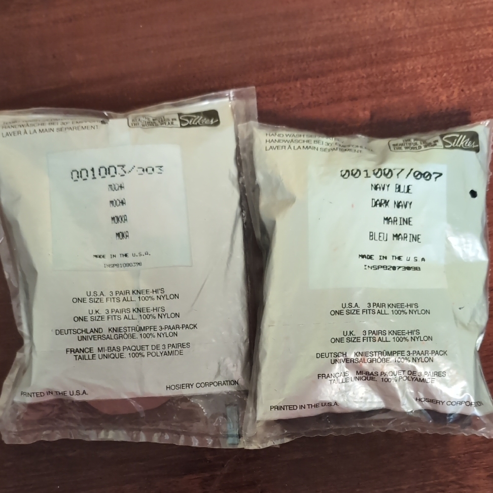 Silkies Set Of 2 Knee Hi's Nylon Hosiery One Size USA Vintage